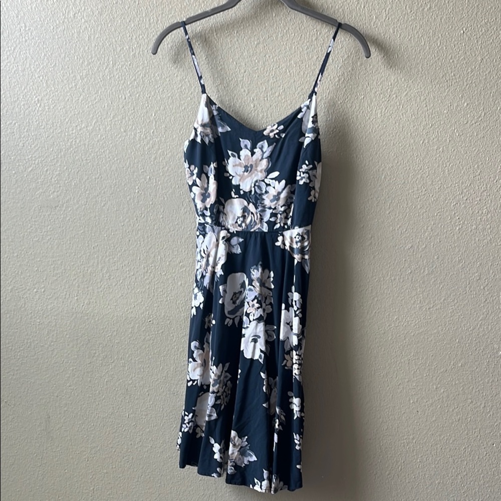 Floral Navy‎ Blue Dress